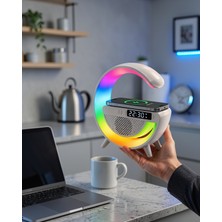 Kablosuz Şarjlı LED Masa Lambası Çalar Saat 13 Renk Xuczgoogledijital-8