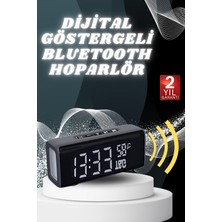 Dijital Göstergeli Bluetooth Hoparlör Speaker Taşınabilir Kancalı Saat Göstergeli