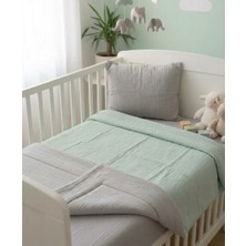 Manora %100 Pamuk Müslin Bebek Nevresim Takımı (100X150 Cm) - Çift Renkli- Nevresim & Yastık Kılıfı Seti