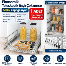 FREKANS Ekonomik Teleskopık Raylı Cekmece 50 cm