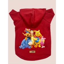 Şanal Kapişonlu Polar Sweatshirt Köpek ve Kedi Kıyafeti & Elbisesi - Kırmızı Winnie M Beden