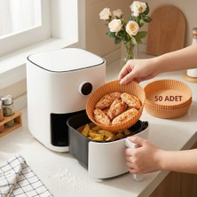 Unbranded Airfryer Fritöz Pişirme Kağıdı 50 Adet – Yuvarlak Kase Formlu Yapışmaz ve Yağ Geçirmez Pişirme Altlığı