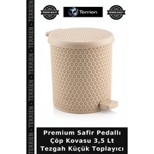 Terrien Premium Safir Pedallı Çöp Kovasu 3,5 Lt Tezgah Küçük Toplayıcı