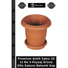 Terrien Premium Antik Saksı 25 Lt No 4 Peyzaj Ürünü Ofis Saksısı Botanik Kap