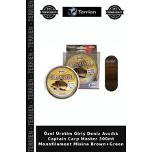 Terrien Özel Üretim Giriş Deniz Avcılık Captain Carp Master 300MT Monofilament Misina Brown+Green