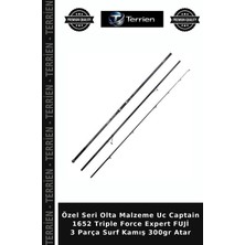 Terrien Özel Seri Olta Malzeme Uc Captain 1652 Triple Force Expert Fuji 3 Parça Surf Kamış 300GR Atar