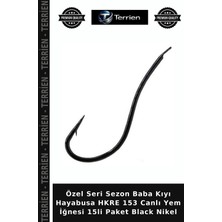 Terrien Özel Seri Sezon Baba Kıyı Hayabusa Hkre 153 Canlı Yem Iğnesi 15LI Paket Black Nikel