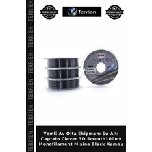 Terrien Yemli Av Olta Ekipmanı Su Altı Captain Clever 3D SMOOTH100MT Monofilament Misina Black Kamou