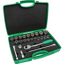 Belirtilmemiş Elta 1115 00 2024 Altı Köşe Lokma Anahtar Takımı 1/2'' 24 Parça