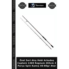 Terrien Özel Seri Atış Hobi Arkadaş Captain 1369 Regnum 265CM 2 Parça Spin Kamış 40-80GR Atar