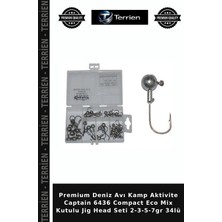 Terrien Premium Deniz Avı Kamp Aktivite Captain 6436 Compact Eco Mix Kutulu Jig Head Seti 2-3-5-7gr 34LÜ