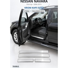 Trobus Nissan Navara 2006-2015 Uyumlu Krom Kapı Eşiği 4 Parça Paslanmaz Çelik