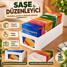 Tozlu Tasarım Saşe Düzenleyici Organizer – Bölmeli Mutfak Düzenleyici, Toz Içecek ve Gıda Paketleri Için Saklama Kutusu
