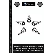 Terrien Balıkçılık Oltalar Için Yedek Parça Captain Kamış Porselen Uç Seti 80LI Kutu Nikel 18-20-22-24-26MM
