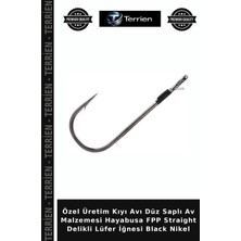 Terrien Özel Üretim Kıyı Avı Düz Saplı Av Malzemesi Hayabusa Fpp Straight Delikli Lüfer Iğnesi Black Nikel
