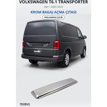 Trobus Volkswagen T6.1 Transporter 2020-2023 Uyumlu Krom Bagaj Açma Çıtası Paslanmaz Çelik