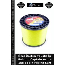 Terrien Özel Üretim Tekstil Ip Hobi Ipi Captain Acura 1kg Bobin Misina Sarı