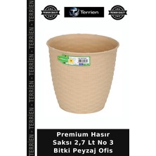 Terrien Premium Hasır Saksı 2,7 Lt No 3 Bitki Peyzaj Ofis