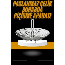 Aparim Sebze Haşlama Sepeti Paslanmaz Çelik Katlanabilir Buharda Pişirme