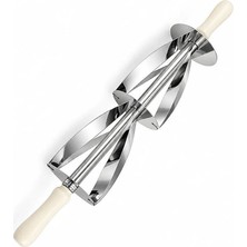 Dinç Kitchen Jumbo İkili Kruvasan Hamur Kesim Merdanesi 40 cm Jumbo İkili 20X12x2 cm