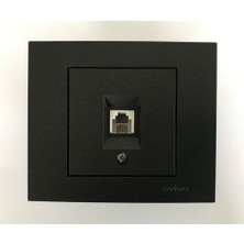 Ovivo Grano Siyah Nümeris Telefon Prizi (1XRJ11)+ÇERÇEVE