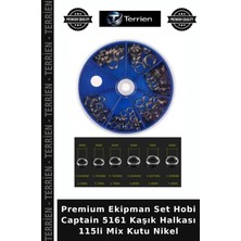 Terrien Premium Ekipman Set Hobi Captain 5161 Kaşık Halkası 115LI Mix Kutu Nikel