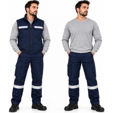 Gabardin Yelekli Iş Takımı