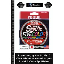 Terrien Premium Jig Avı Su Üstü Olta Misinası Yozuri Super Braid 5 Color Ip Misina