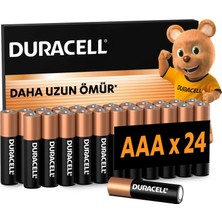 Duracell Alkalin AAA İnce Kalem Pil 1,5V (LR03 / MN2400), 8'li Paket x 3