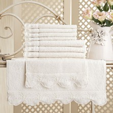 Gül Güler Dantelli Banyo Havlusu Gül Güpür