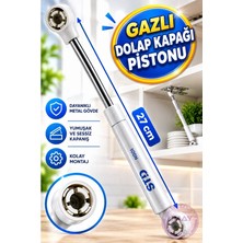 Reis Kulp Dolap Kapak Gazlı Amortisörü Pistonu 27 cm 100N Mobilya Kapak Hidroliği Yavaş Kapanır. Metalik Gri