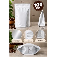Palpak Mat Beyaz Doypack Ambalaj Poşeti (15X23 Cm) 100 Adet