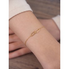 Topaloğlu 14 Ayar Altın Çift Ataç Bileklik
