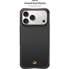 iPhone 18 Pro Max Uyumlu Kılıf M-Safe Özellikli Raptic Aramid Dual Reynis Serisi Karbon Kapak Siyah