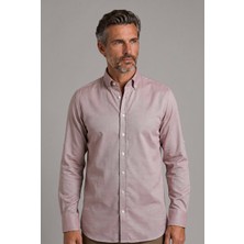 Bisse Kahverengi Regular Fit %100 Pamuk Paşa Yaka Gömlek GMOK3PS22400001_D11