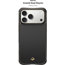 iPhone 18 Pro Uyumlu Kılıf M-Safe Şarj Özellikli Raptic Aramid Dual Reynis Serisi Karbon Kapak Siyah