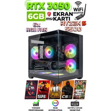 Comloji Ga-Vision Ryzen 5 5500 | MSI Rtx 3050 6gb | 16GB Ddr4 | 512GB M.2 Nvme SSD | Wi-Fi Akvaryum Kasa Hazır Sistem Masaüstü Oyuncu Bilgisayarı