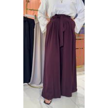 Premium Krep Palazzo Bordo