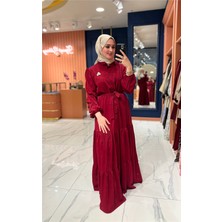 Ipek Krep Lady Elbise Bordo