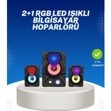 SDT Rgb Işıklı USB Hoparlör Seti 9W Çıkış Gücü Derin Bas