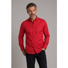 Bisse Kırmızı Regular Fit Pamuk Yılbaşı Gömlek GMYLB001_D24