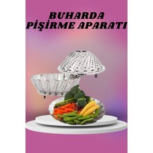SDT Çok Amaçlı Buharda Sebze Pişirme Haşlama Aparatı Katlanabilir Sebze Sağlıklı Pişirme Aparatı