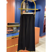 Önü Dikişli Krep Bilek Pantolon Siyah