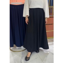 Premium Bol Paça Krep Pantolon Siyah