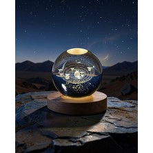 SDT LED Kristal Küre Ahşap Tabanlı Gece Lambası Xuczzzgüneşsistemiküre-2