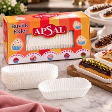Apsal Büyük Ekler Kapsülü Beyaz 600 Adet – 90X38 mm Pastane Sunum Kâğıdı, Ekler ve Tatlı Servis Kapsülü