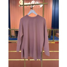 Klimalı  Sweatshirt Gül Kurusu