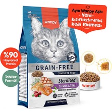 Wanpy Tahılsız Somon Tuna Kısırlaştırılmış Kedi Maması  1,5kg