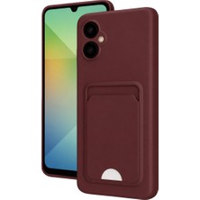 SDT Samsung Galaxy A06 Kılıf Kelvin Kartvizitli Silikon - Bordo