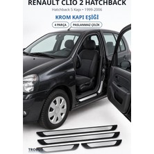 Trobus Renault Clio 2 Hatchback 1999-2006 Uyumlu Krom Kapı Eşiği 4 Parça Paslanmaz Çelik